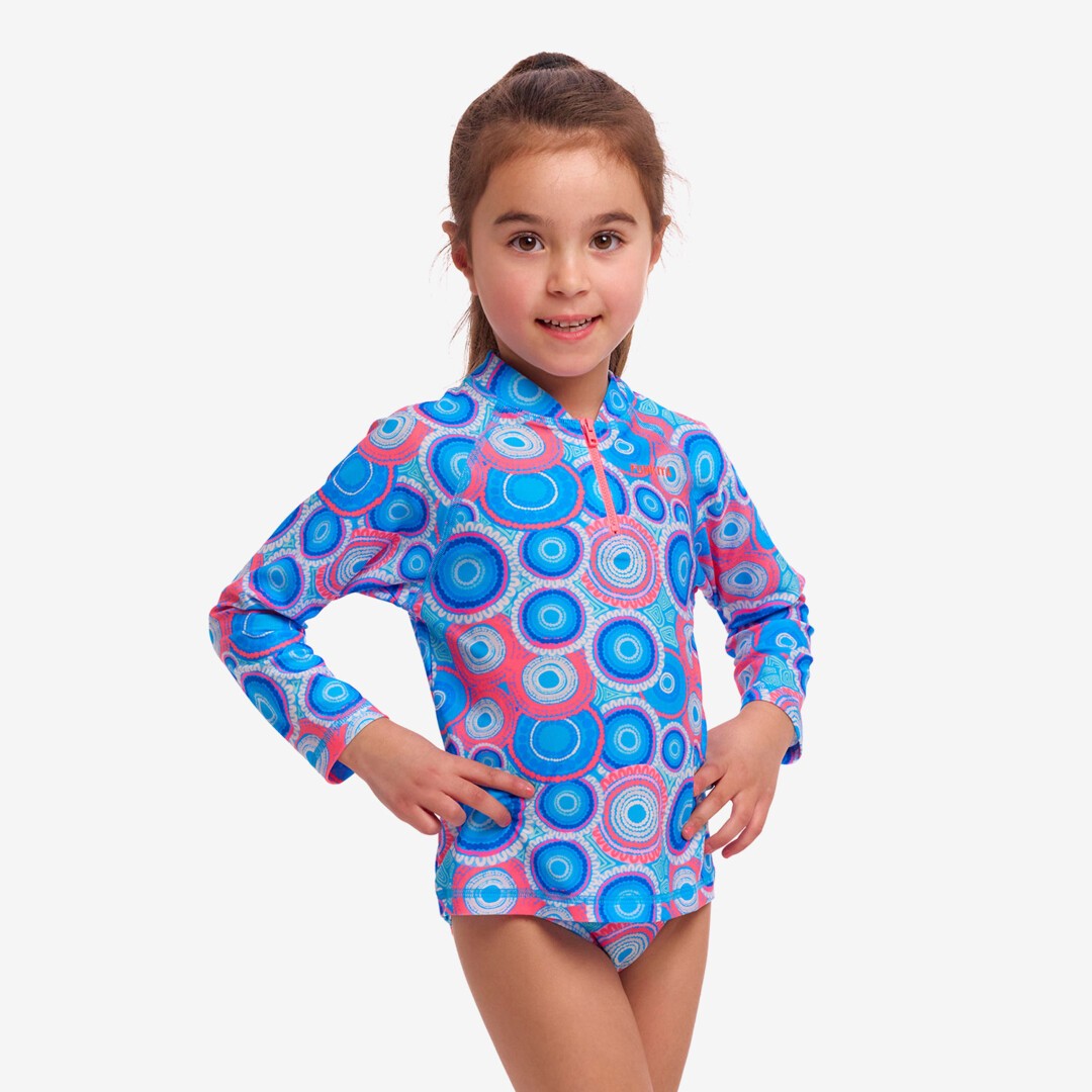 FUNKITA TODDLER GIRLS ZIPPY RASH VEST - BUNDJALUNG