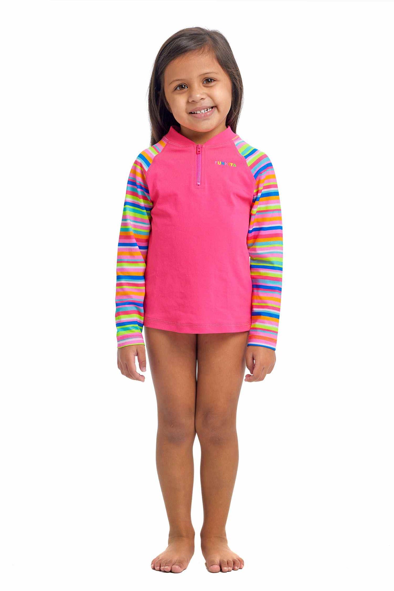 FUNKITA TODDLER GIRLS ZIPPY RASH VEST - JOIN THE LINE