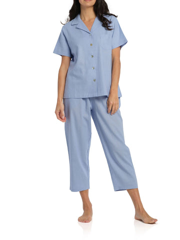 MAGNOLIA LOUNGE CORNFLOWER SUMMER LINEN PJ SET - YSR509