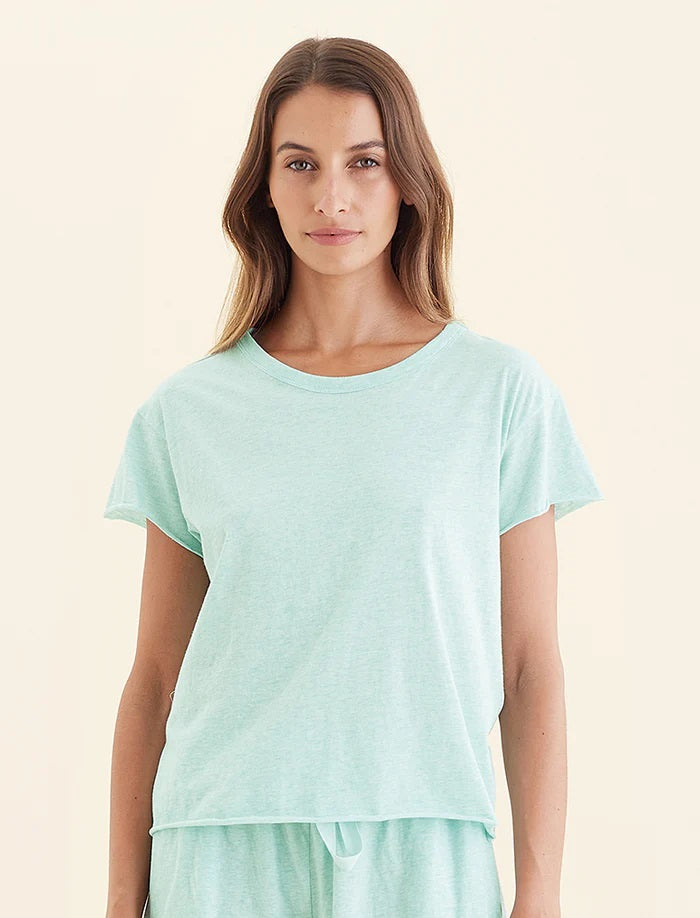 PAPINELLE JADA ORGANIC COTTON BOXY TEE - EGGSHELL